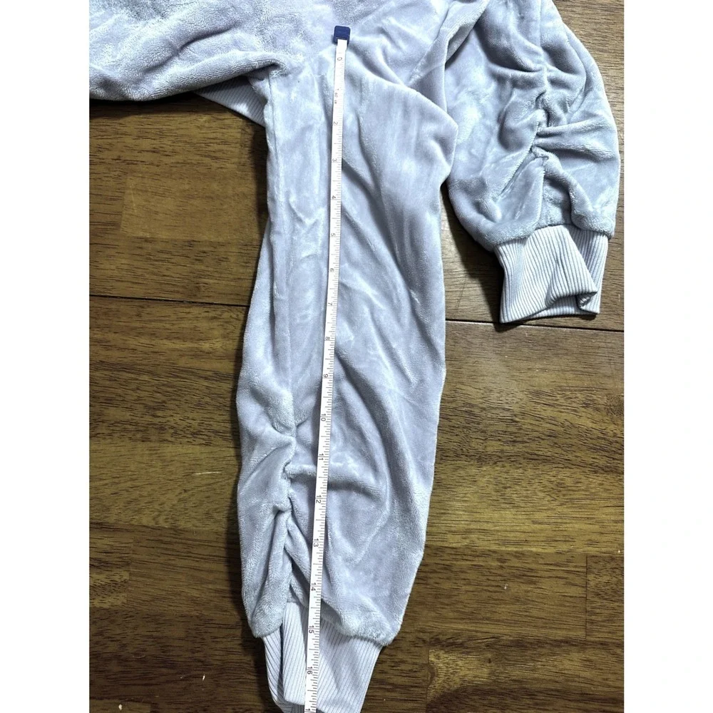 Converse Girls Lavender Velour Full Zip Track Jacket Ruched Sleeve Large 12-13Y